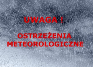 UWAGA ! OSTRZEŻENIE METEOROLOGICZNE !