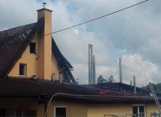 Pożar poddasza piekarni w Rabie Wyżnej
