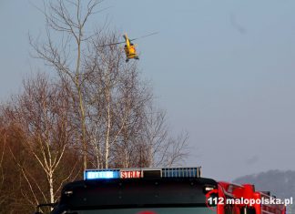 Wypadek na budowie w powiecie oświęcimskim. Na miejscu lądował śmigłowiec LPR.