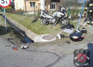 Zderzenie osobówki z motocyklem w miejscowości Nieporaz. ZDJĘCIA!
