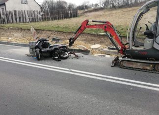 Wypadek z udziałem motorowerzysty. Zablokowana DK44 – ZDJĘCIA!