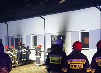 Pożar nowego budynku w Pękowicach -ZDJĘCIA !