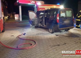 Szczepanów: pożar samochodu osobowego na stacji paliw