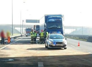 Zderzenie dwóch ciężarówek na A4 w powiecie bocheńskim. Korek na 8 km – ZDJĘCIA