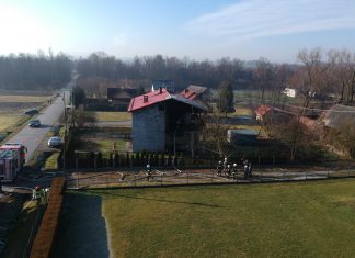 Pożar budynku w powiecie oświęcimskim