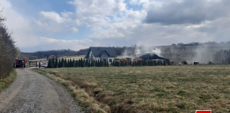 Pożar budynku gospodarczego w powiecie brzeskim – ZDJĘCIA