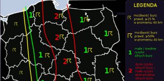 Ostrzeżenie dla naszego województwa przed silnymi burzami