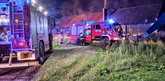Pożar zabudowań w powiecie oświęcimskim – FILM!