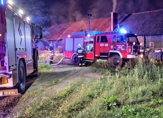Pożar zabudowań w powiecie oświęcimskim – FILM!