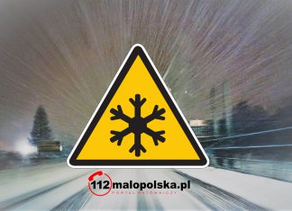 Ostrzeżenie przed intensywnymi opadami śniegu dla części województwa małopolskiego