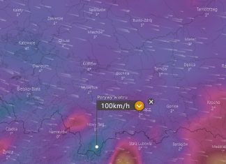 Ostrzeżenie przed wichurami. W górach możliwe podmuchy wiatru dochodzące do 150 km/h!