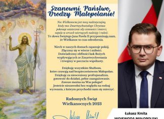Życzenia od Wojewody Małopolskiego – Łukasza Kmity