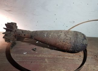 Granat moździerzowy przywieziony w torbie podróżnej