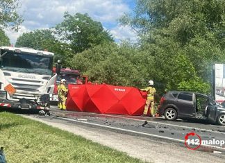 W wypadku samochodowym zginął mł. asp. Mateusz Fidelus