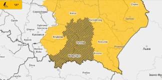 Ostrzeżenie meteorologiczne dla Małopolski